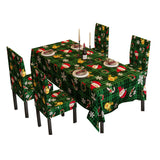 Christmas Theme Tablecloth Chair Cover Set Dining Room Decoration Table Chair Cover Set Style 1