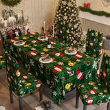 Christmas Theme Tablecloth Chair Cover Set Dining Room Decoration Table Chair Cover Set Style 1