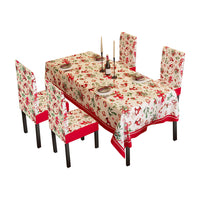 Christmas Theme Tablecloth Chair Cover Set Dining Room Decoration Table Chair Cover Set Style 2