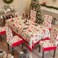 Christmas Theme Tablecloth Chair Cover Set Dining Room Decoration Table Chair Cover Set Style 2