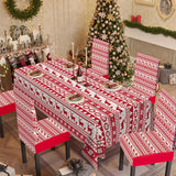 Christmas Theme Tablecloth Chair Cover Set Dining Room Decoration Table Chair Cover Set Style 3