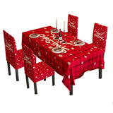 Christmas Theme Tablecloth Chair Cover Set Dining Room Decoration Table Chair Cover Set Style 4