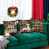 4 Pieces 45x45cm Christmas Pillow Cover Throw Pillowcase Christmas Home Decorations