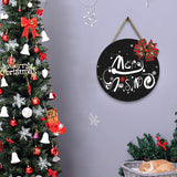 Wooden Christmas Door Sign Christmas Welcome Door Wall Hanging Decoration Style 3