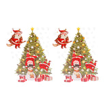 2 Sheets Christmas Window Sticker Self-Adhesive Santa Claus Window Decals Holiday Decal Window Decoration