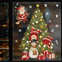 2 Sheets Christmas Window Sticker Self-Adhesive Santa Claus Window Decals Holiday Decal Window Decoration