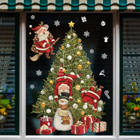 2 Sheets Christmas Window Sticker Self-Adhesive Santa Claus Window Decals Holiday Decal Window Decoration