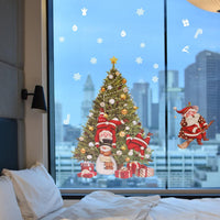 2 Sheets Christmas Window Sticker Self-Adhesive Santa Claus Window Decals Holiday Decal Window Decoration