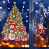 2 Sheets Christmas Window Sticker Self-Adhesive Santa Claus Window Decals Holiday Decal Window Decoration