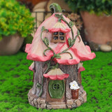 7Pcs Resin Gnomes Mushroom House Statues Miniature Garden Decoration Kit