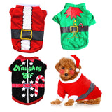 3Pcs Christmas Dog Cat T-Shirt Clothes Vest Puppy Pet Apparel Shirts