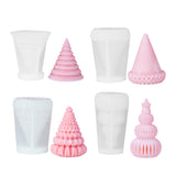 4 Pieces 3D Christmas Tree Candle Mold Plaster Soap DIY Silicone Mould Making