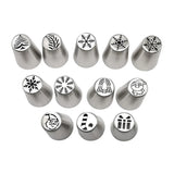 12 Pcs Set Flower Icing Piping Nozzles Tips Pastry Cake Decor Tips DIY Baking Tools