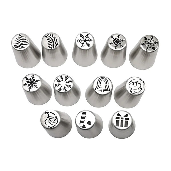 12 Pcs Set Flower Icing Piping Nozzles Tips Pastry Cake Decor Tips DIY Baking Tools