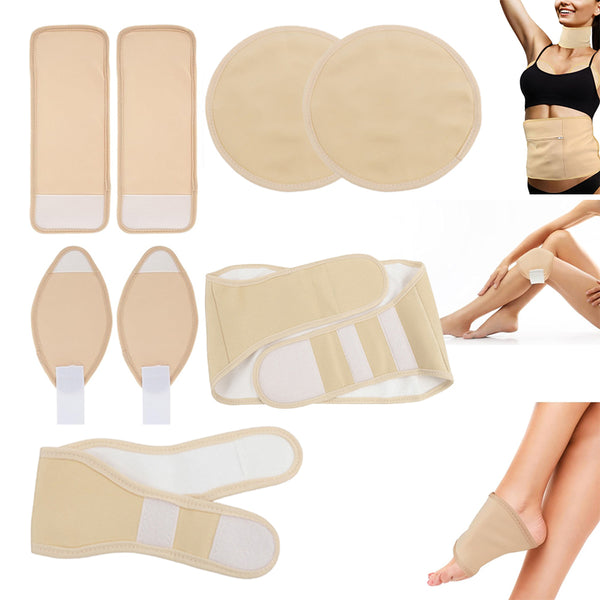 8 Pieces Castor Oil Wrap Pack Kit Reusable Compress Castor Oil Wrap for Waist Neck Breast Knee Feet