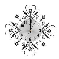 Metal Wall Clock 33cm Modern Round Silent Clock Home Decor Black