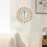 Metal Wall Clock 33cm Modern Round Silent Clock Home Decor Gold