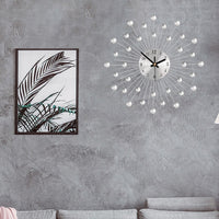 Metal Wall Clock 33cm Modern Round Silent Clock Home Decor Silver