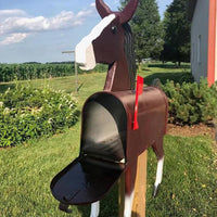 Unique Metal Mailbox Aninal Shape Farm Garden Decor Horse Style