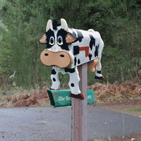 Unique Metal Mailbox Aninal Shape Farm Garden Decor Cow Style