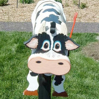 Unique Metal Mailbox Aninal Shape Farm Garden Decor Cow Style