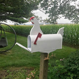 Unique Metal Mailbox Aninal Shape Farm Garden Decor Chicken Style