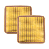 2Pcs Bamboo Car Seat Mat Seat Cover Cushion Cool Feeling Auto Seat Covers Pad Yellow