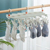 Foldable Hanger Laundry Pinch Hanger Multi-Functional Clothes Hanger White