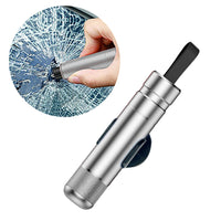 2-in-1 Car Safehammer Glass Breaker Safety Hammer Window Glass Breaker with Seat Belt Cutter Silver