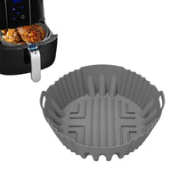 Silicone Air Fryer Pot with Handle Reusable Nonstick Air Fryer Liner Baking Tray Basket Gray