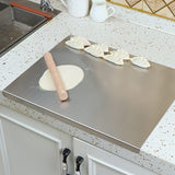 Stainless Steel Cutting Board Anti-Slip Chopping Board Pastry Board with Edge for Kitchen Counter