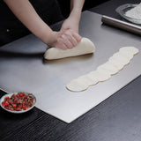 Stainless Steel Cutting Board Anti-Slip Chopping Board Pastry Board with Edge for Kitchen Counter