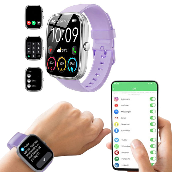 Bluetooth Smart Watch Water Resistant Fitness Activity Tracke Sports Watch Heart Rate Sleep Monitor Purple