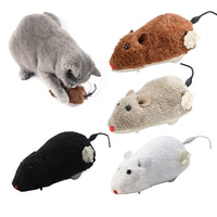 4-Piece Clockwork Plush Mice Toy for Cat Tail Wagging Fun Mouse