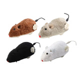 4-Piece Clockwork Plush Mice Toy for Cat Tail Wagging Fun Mouse