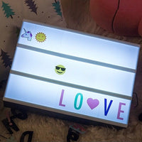 DIY LED Cinematic Light Up Box with Letters and Symbols Black