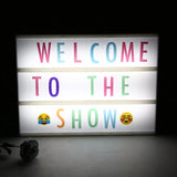 DIY LED Cinematic Light Up Box with Letters and Symbols Black