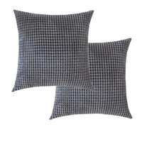 2Pcs Corduroy Throw Pillow Cover Sofa Lounge Cushion Cover Home Decor Grey