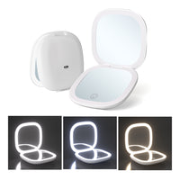 10X Magnifying Lighted Makeup Mirror Dimmable Double Sided Cosmetic Mirror Portable White