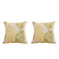 2Pcs Set Palm Leaf Design Cushion Covers Decorative Throw Pillowcase Sofa Home Decor Gold