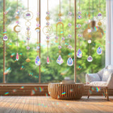 200Pcs DIY Sun Catchers Making Kits Glass Suncatchers Hanging Prism Garden Home Decor Gold