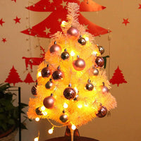 45CM Mini Tabletop Stand Christmas Tree with Balls and Lights Xmas Party Decor