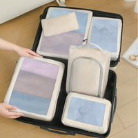 7Pcs Compression Packing Cubes Travel Bags Clothing Containers for Suitcase Packing Beige