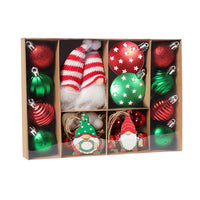 32Pcs Christmas Hanging Balls Ornaments Set Christmas Hanging Gnome Pendants Party  Xmas Tree Decor Style 4