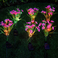 2Pcs Set Solar Flower Lights Garden LED Decorative Stake Light Outdoor Yard Patio Decor Pink