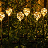 2Pcs Solar Globe Light Outdoor Stake Light Pathway Lights for Landscape Patio Yard Walkway Christmas Decoration