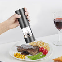 Electric Grinder for Salt Pepper Rechargeable Automatic Pepper Mill Shaker Black