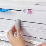 6-in-1 Wall Mounted Paper Towel Holder with Cutter Cling Film Foil Dispenser with Storage Rack White