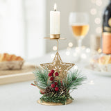 Christmas Candlestick Tea Lights Metal Candle Holder Xmas Tabletop Decoration Style 2