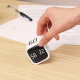 Rotation Cube Timer Time Setting Countdown Gravity Timer for Kitchen Work Study White